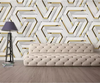 Individualizuotos fono paveikslėlį 3D kietas geometrijos modelį fono sienos aukso abstrakčios gyvenimo kambario, miegamasis 3d tapetai tėtis peint