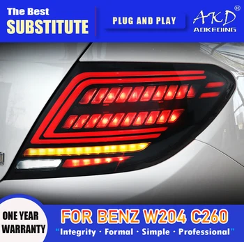 AKD Lempų Benz W204 LED Uodegos Šviesos 2007-2014 C180 C200 c260 Priekiniai Rūko Stabdžių Posūkio Signalo Automobilių Priedai