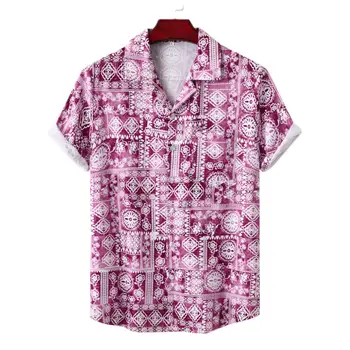 Vasaros Vyrų Havajų Laisvi Marškinėliai trumpomis Rankovėmis Viršų 3d Spausdinimo Palaidinė Vyrams 2022 Mados Vyrai Tee M-3XL