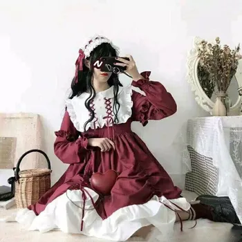 Preppy Stilius Japonijos Gothic Lolita Raukiniai Suknelė Big Swing Kawaii Moterų Saldus Helovinas Kostiumas Gimtadienio Dovana Mergaitėms Šalis