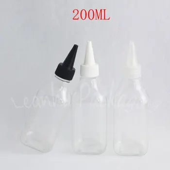 200ML Skaidriu Kvadrato Formos Plastikinio Butelio , 200CC Losjonas / Džemas Pakuotė Butelis , Tuščias Kosmetikos Pakuotę ( 30 VNT/Lot )