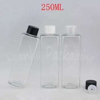 250ML Skaidrus Aikštėje Plastikinio Butelio , 250CC Šampūnas / Losjonas Pakuotė Butelis , Tuščias Kosmetikos Konteinerių ( 28 VNT/Lot )