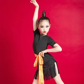 Lotynų Šokių Suknelė vaikų mergaičių Tango Salsa, Cha Cha, Samba Rumba Konkurencijos Pakraštyje Ponios Suknelės Balus Praktikos Dėvėti