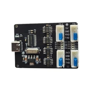 1 VNT USB TTL Modulis CH340 HUB TIPO C Sąsaja 4-Kanalų Keturių Nepriklausomų TTL