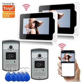 Tuya APP 7'Record Belaidžio Wifi RDA Vaizdo Durų Telefonu Skambinti Domofonas įvedimo Sistema su 1080P Laidinio Kamera, Naktinis Matymas