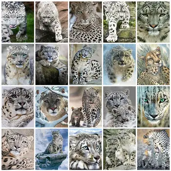 5D kvadratiniu/Apvalus Deimantas Siuvinėjimo Leopard Nuotrauką Strazdų Mozaikos Diamond Tapybos Gyvūnų Kryželiu Namų Dekoro