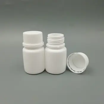 Nemokamas Pristatymas 48pcs 20ml Balto Plastiko Medicina Tablečių Buteliai 20g HDPE Medicina Konteinerių Tablečių Buteliai su uždoris Kepurės