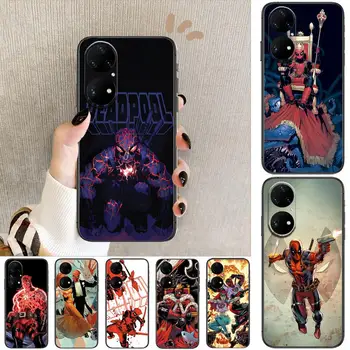 Marvel Herojus Deadpool Telefoną Atveju Huawei p50 P40 30 P20 10 9 8 Lite E Pro Plus Black Etui Coque Tapybos Hoesjes komiksų ūks