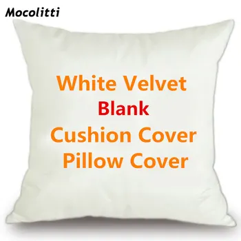 Baltos spalvos Aksomo Tuščią Pagalvėlė Padengti Šilumos Perdavimo Custom Print Sofa Mesti Pagalvės užvalkalą Klientams Individualų 