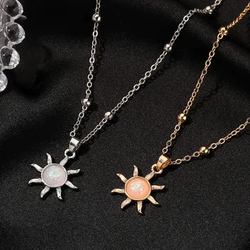 Naujas Sun Nepriklausomo Grandinės Karoliai Pakabukas Papuošalai Girs Moterų Fine Jewelry Vestuves Gimtadienio Dovana Mados Žavesio