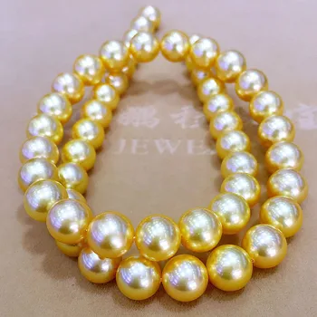 8-8.5 Akoya aukso natūralus jūros perlas fine jewelry AAAA 18INCH