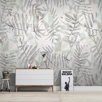 Dekoratyvinės tapetų Šiaurės tropinių augalų šiuolaikinės paprastas stilius geometrinis fone sienų tapyba