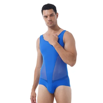 Vasaros Orui Sporto Bodysuit Sleepwear Atsitiktinis Vien Akies Kratinys Imtynių Rankovių Bumbulas Dėklas Leatord maudymosi kostiumėlį Vyrams