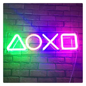 Piktograma PS4 Žaidimų Žaidimas, Neono Šviesos Ženklas Kontrolės Dekoratyvinės Lempos Spalvinga Žiburiai Žaidimas, Šviestuvai, LED Šviesos Juosta KTV Klubo Sienų Dekoras