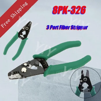 Nemokamas Pristatymas 8PK-326 Apkabos Pluošto Nuėmimo Replės Tri-Hole Optinio Pluošto lengvųjų frakcijų pašalinimo įrenginio Saugos Užraktas FTTH FIber Wire Stripper