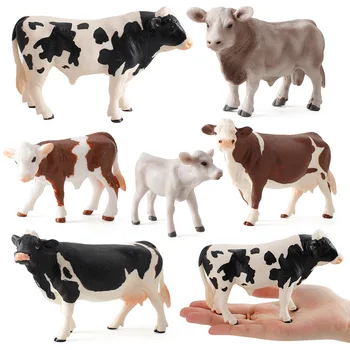 Modeliavimo Ūkyje Holšteino Karvė, Jautis Gyvūnų Lėlės Modelio Ūkio Šerti Naminių Karvių Kilnojamojo Lėlės PVC Statula Apdailos Vaikų Žaislas