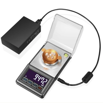 LCD Skaitmeninis Papuošalai Masto 30G 0.001 g Gramas Miligramo Svarstyklės Lab Diamond USB Galia, Tikslumo Masės Balanso Touch Apačioje Su dėžute
