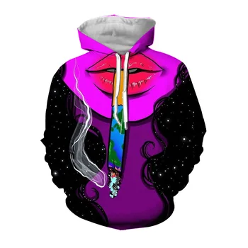 Jumeast 3D Dūmų Cyberpunk Spausdinti Pop Art Hoodies Y2K Harajuku Mados Seksuali Mergina Grafinis Bliuzono Negabaritinių Atsitiktinis Gobtuvu Paltai Viršų