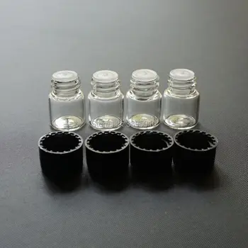 1ml 2 ml 3 ml skaidraus Stiklo Buteliukas Su juodo plastiko dangteliu.Eterinio Aliejaus Talpyklos,mini container,mėginio buteliukas F445