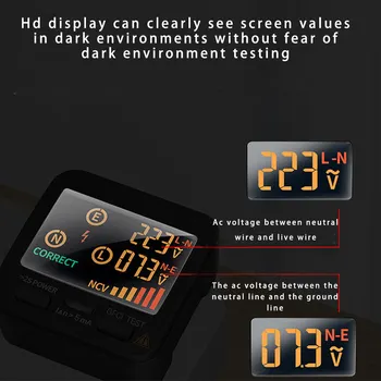 LCD Ekranas Skaitmeninis Lizdas Testeris Poliškumas Detektorius Baterija JAV Plug