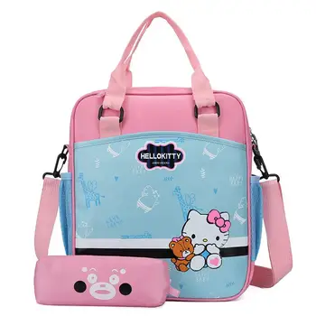 Sanrio Hello Kitty Animacinių filmų Krepšys Mielas Berniukų ir Mergaičių, su Pirkinių krepšiais Įstrižai Didelės Talpos Schoolbags