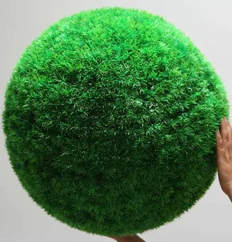 Dirbtiniai augalai, augalas didelis puokštė žolės kamuolys apdailos gėlių namuose girliandos green round