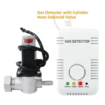 Gamtinių dujų detektorius de dujos lpg czujnik gazu ziemnego detektor gazu alarmlar Solenoidinis Vožtuvas, protingo namo alarme įsikūręs 