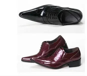 Zapatos de hombre, mens lakinės odos juodi batai vestuvių vyrų prabanga point oksfordo bateliai vyrams Nėrinių verslo biuro butai