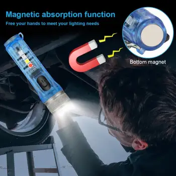 1PC Mini Kišeninis Žibintuvėlis USB Įkraunamas Žibintuvėlis LED Šviesos Žibintas atsparus Vandeniui Lauko Fakelas paketų prižiūrėtojų raktinę Fakelas Stovyklavimo Reikmenys 2022