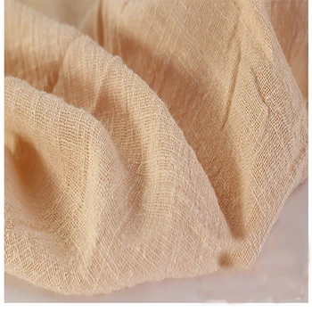 Minkštas Lino ir Medvilnės medžiaga, abrikosų crincle raukšlių audinio šalikai suknelė dvigubo sluoksnio medvilnės skalbiniai krepinio audinio Iki skaitiklio