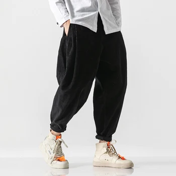 Vyrai Naujų Velvetas Prarasti Atsitiktinis Haremo Kelnės Vyrų Streetwear Hip-Hop Vintage Mados Kinijos Kelnių Jogger Sweatpants