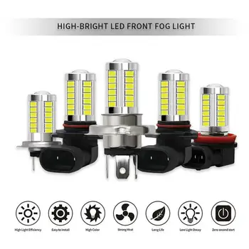 1PCS H4 H8/H7 H11 9005 9006 LED Rūko Lemputės 6000K Automobilių Automobilių Žibintų 5630 33 SMD Vairavimo Projektoriaus Lempa Aukštas Šviesos 12V
