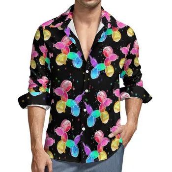 Akvarelė Balionas Atsitiktinis Marškinėliai Žmogus Mielas Šunims Spausdinti Marškinėliai Ilgomis Rankovėmis Tendencijos Harajuku Palaidinės Pavasario Projekto Viršuje Plius Dydis