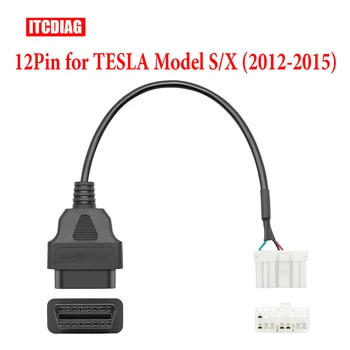 12Pin OBDII Adapteris Tesla Model X S Diagnostikos Kabelis Nuskaityti Mano Tesla Modelis Panaudoti Elektroninių Kabelių Naujų Energijos Transporto priemonės