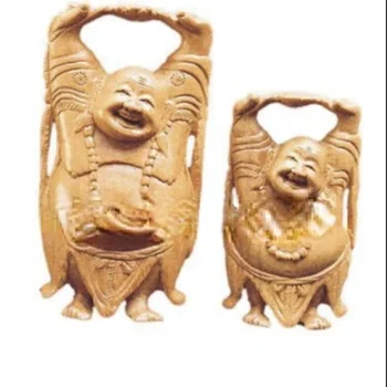 sandalmedžio laughing buddha-medžio amatai,santalas buda,laughing buddha statula
