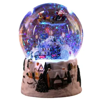 Kalėdų Sniego Namus Skraidančių Elnių Crystal Ball Music Box Traukinio Pasukti Šviesos Sniego Kamuolys Music Box Kūrybingi Gimtadienio Dovana