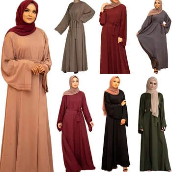Musulmonų Abaja Arabų Ilga Suknelė Moterims Paprasto Kaftan Artimųjų Rytų Maxi Skraiste Ramadanas Islamo Suknelė Visiškai Padengti Eid Turkijos Suknelės