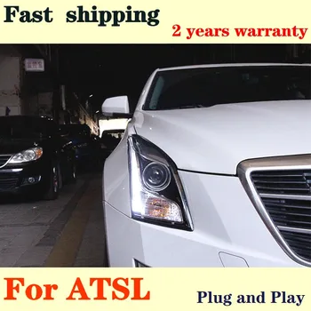 Automobilio Žibintas Dėl Cadillac ATSL žibintas 2014 m. 2016 m. 2017 m. ATS-L ATS Žibintai DRL Bi Xenon Objektyvas Didelis artimąsias automobilių Stovėjimo aikštelė Rūko Žibintas
