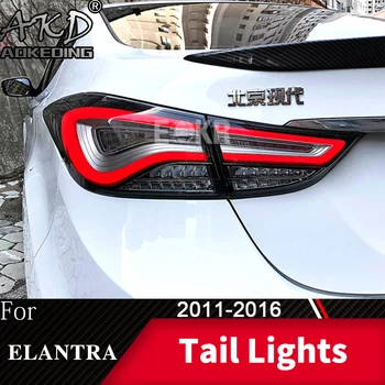 Automobilių Elantra Lempų 2011-2016 LED Rūko Žibintai Dienos Veikia Šviesos DRL Tuning, Automobilių Reikmenys Elantra Užpakaliniai Žibintai